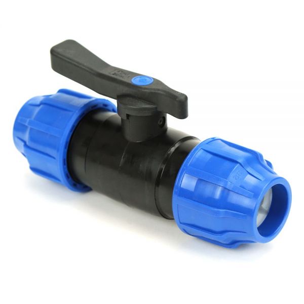 MDPE S60X6 IBC ADAPTER to PP BALL VALVE & 20 mm Compression Pipe Fitting 