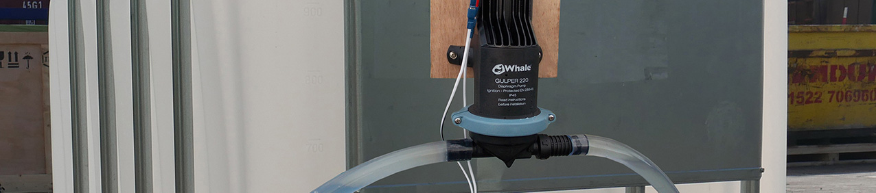 Whale Gulper pump attached to an IBC